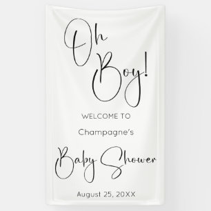 Oh Boy Modern Script Baby Shower Banner