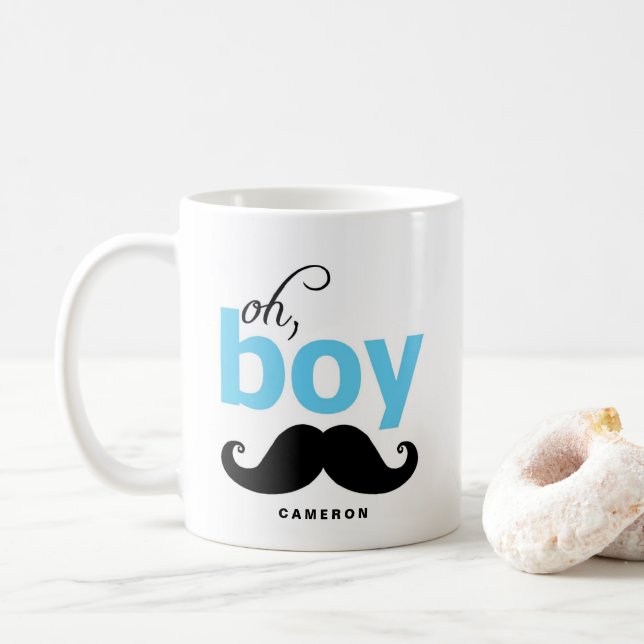 Oh Boy Moustache | Personalized Statement Mug (With Donut)