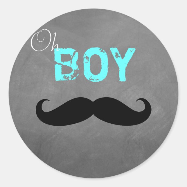 Oh Boy Moustache Sticker (Front)