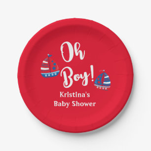 Oh Boy Nautical Baby Boy Baby shower plate