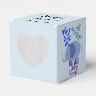 Oh Boy! Oh Baby! Blue Elephant Baby Shower Favor Box