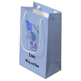Oh Boy! Oh Baby! Blue Elephant Baby Shower Small G Small Gift Bag