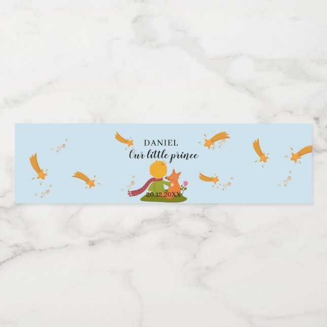 Oh Boy Our Little Prince Water Water Bottle Label (Single Label)
