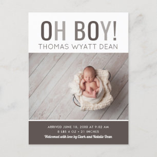 Oh Boy Photo Faire-part de naissance