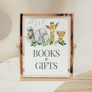 Oh Boy Safari Baby Shower Books and Gifts Poster