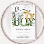 Oh Boy Safari Baby Shower  Invitation<br><div class="desc">Welcome your little one with our heartwarming Jungle Baby Shower Invitation Printable. Personalize to share the joy with your loved ones!

BS391</div>