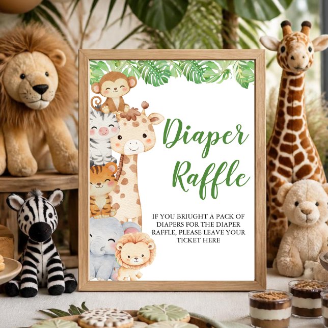 Oh Boy! Safari Shower | Diaper Raffle Table Sign (Creator Uploaded)