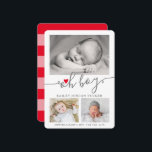 Oh Boy Script Christmas Red Heart Collage Photo Announcement<br><div class="desc">This simple 4-photo design features an "oh boy" script text overlay with a little red heart. Click the customize button for more flexibility in adding text and photos! Variations of this design, additional colours, as well as coordinating products are available in our shop, zazzle.com/store/doodlelulu. Contact us if you need this...</div>