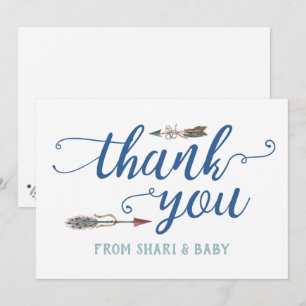Oh Boy Tribal Baby Shower Thank You