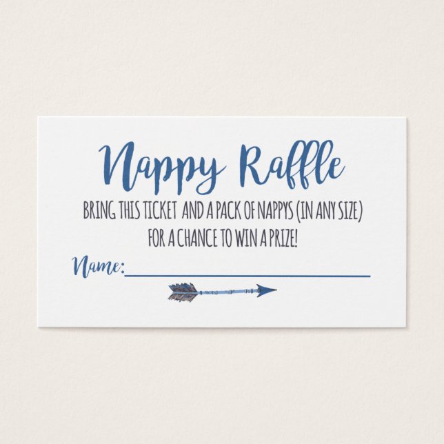 Oh Boy Tribal Nappy Raffle Tickets (Front)