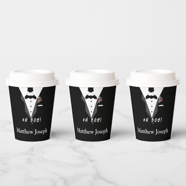 Oh Boy! Tuxedo Baby Shower Paper Cups (Multi)