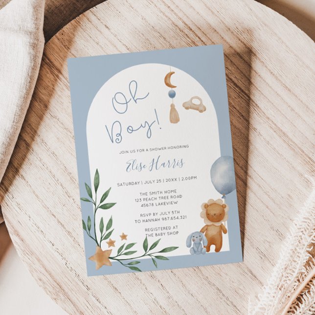 Oh Boy Vintage Toys Baby Shower  Invitation (Creator Uploaded)