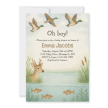 Oh Boy! Wildlife Baby Shower Invitation