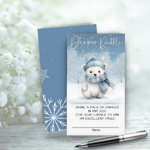 Oh Boy Winter Woodland Baby Shower Diaper Raffle Enclosure Card