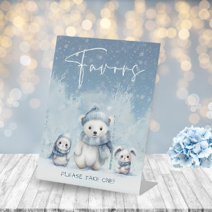 Oh Boy Winter   Woodland Baby Shower Favours Sign
