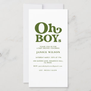 Oh Boys Baby shower Invitation
