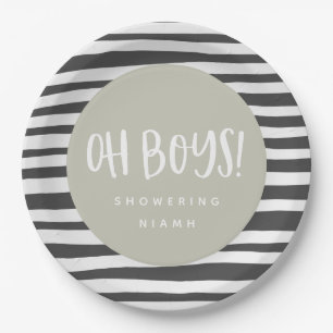Oh boys, twin baby shower party napkins paper plate