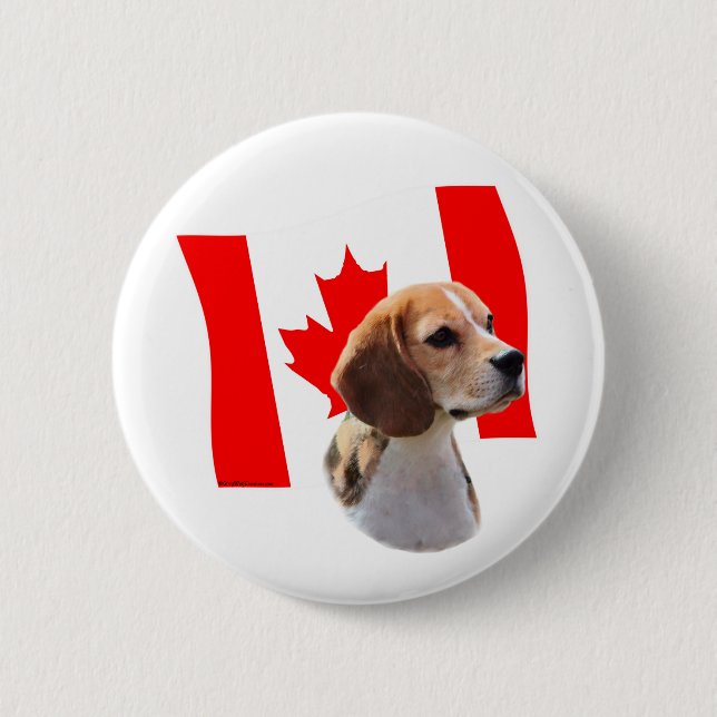 Oh Canada....and Beagles. 2 Inch Round Button (Front)