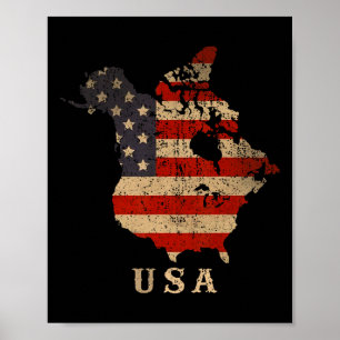 Oh Canada! Canada And Usa Map - Annex America’s 51 Poster