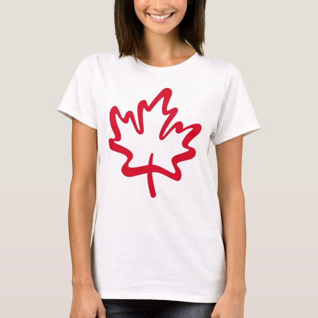 Oh Canada! Day Big Red Canadain Maple Leaf T-Shirt (Front)