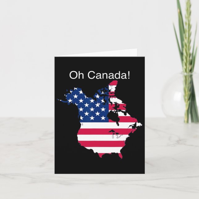 Oh Canada Drôle Trump Carte De Usa 2 (Devant)