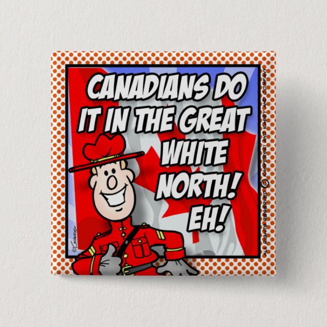 Oh Canada EH! 2 Inch Square Button (Front)