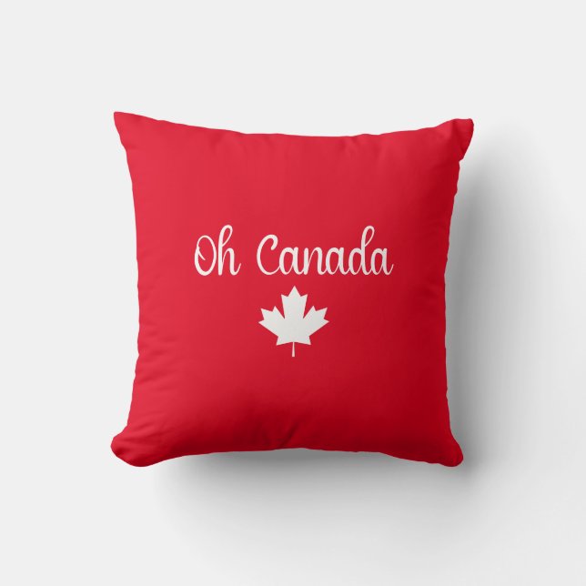 Oh Canada | Elegant  Maple Leaf Throw Pillow (Front)