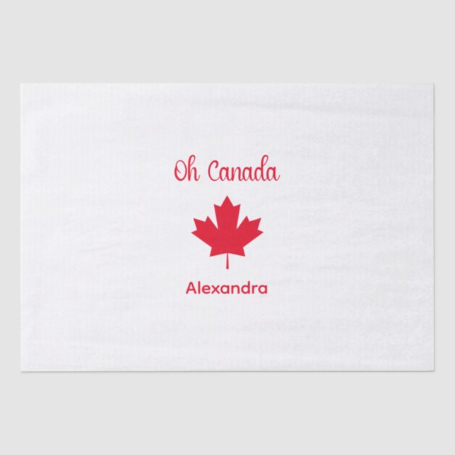 Oh Canada | Elegant Red Maple Leaf Tissue Paper (Front)