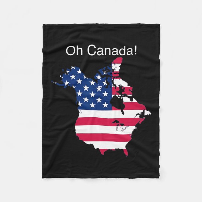 Oh Canada Funny Trump Map Of Usa 2  Fleece Blanket (Front)