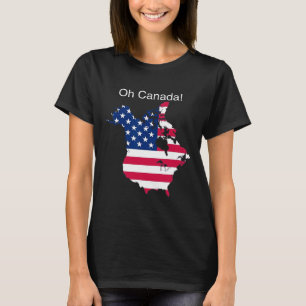 Oh Canada Funny Trump Map Of Usa 2 T-Shirt