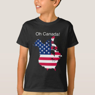 Oh Canada Funny Trump Map Of Usa 2  T-Shirt