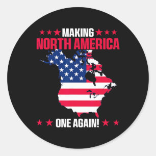 Oh Canada Shirt Map Of Usa Funny Trump 2025 3  Classic Round Sticker