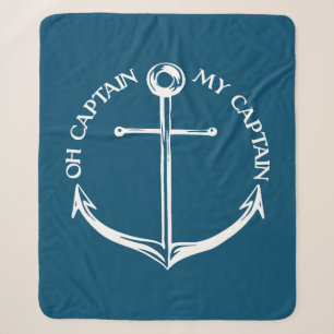Oh Captain My Captain Sherpa Blanket