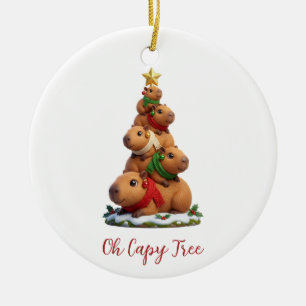 Oh Capy Tree Capybara Christmas Tree Stack Ceramic Ornament