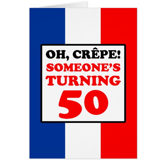 Oh carte d'anniversaire de drapeau français de (Devant)
