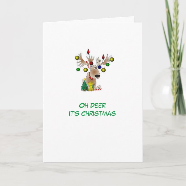 Oh carte de Noël de cerfs communs (Devant)