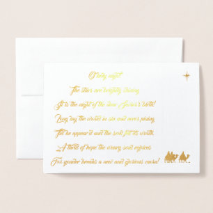 Oh carte de Noël sainte d'aluminium de textes de