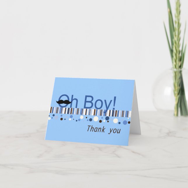 Oh carte de remerciements de baby shower (Devant)