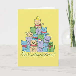 Oh Catmastree Funny Noël Carte de vacances