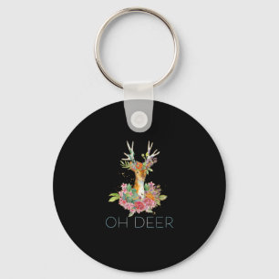 Oh Cerf Mignon Cerf Coloré Minimaliste Porte-Clés