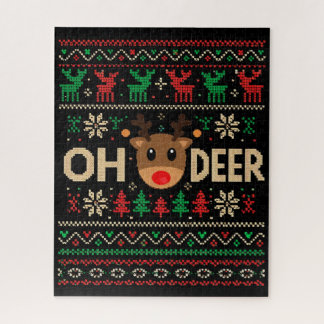 Oh Cerf Pullover de Noël Laid Puzzle