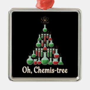 Oh Chemis-tree Funny Science Chemistry Christmas  Metal Ornament
