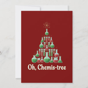 Oh Chemis-tree Funny Science Chemistry Christmas  Thank You Card