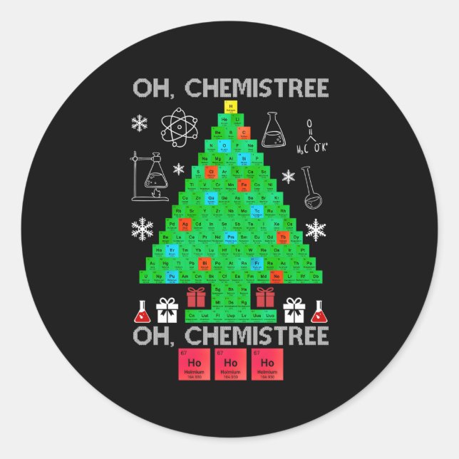 Oh Chemist Tree Chemistree Science Chemistry Classic Round Sticker (Front)