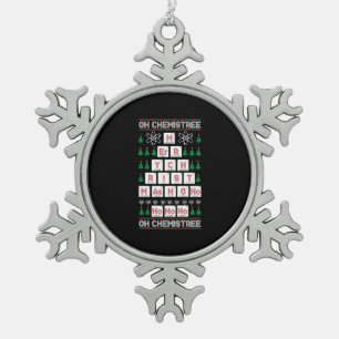 oh chemistree Chemist Science Christmas Snowflake Pewter Christmas Ornament