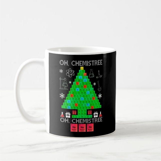 Oh Chemistree Chemist Tree Funny Science Christmas Coffee Mug (Left)