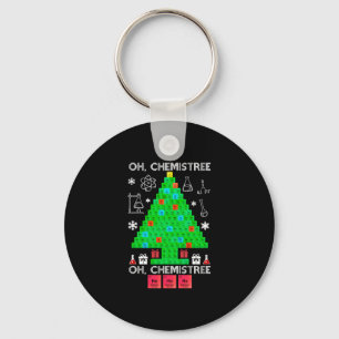 Oh Chemistree Chemist Tree Funny Science Christmas Keychain