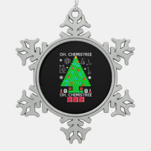 Oh Chemistree Chemist Tree Funny Science Christmas Snowflake Pewter Christmas Ornament
