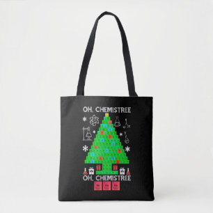 Oh Chemistree Chemist Tree Funny Science Christmas Tote Bag