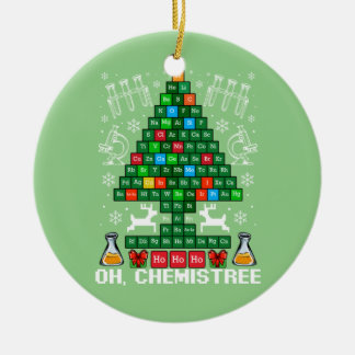 Oh Chemistree Christmas Chemistry Science Periodic Ceramic Ornament